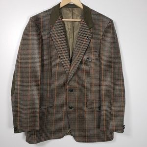 Magee 42 Ireland Wool Plaid Sports Coat Blazer Tan